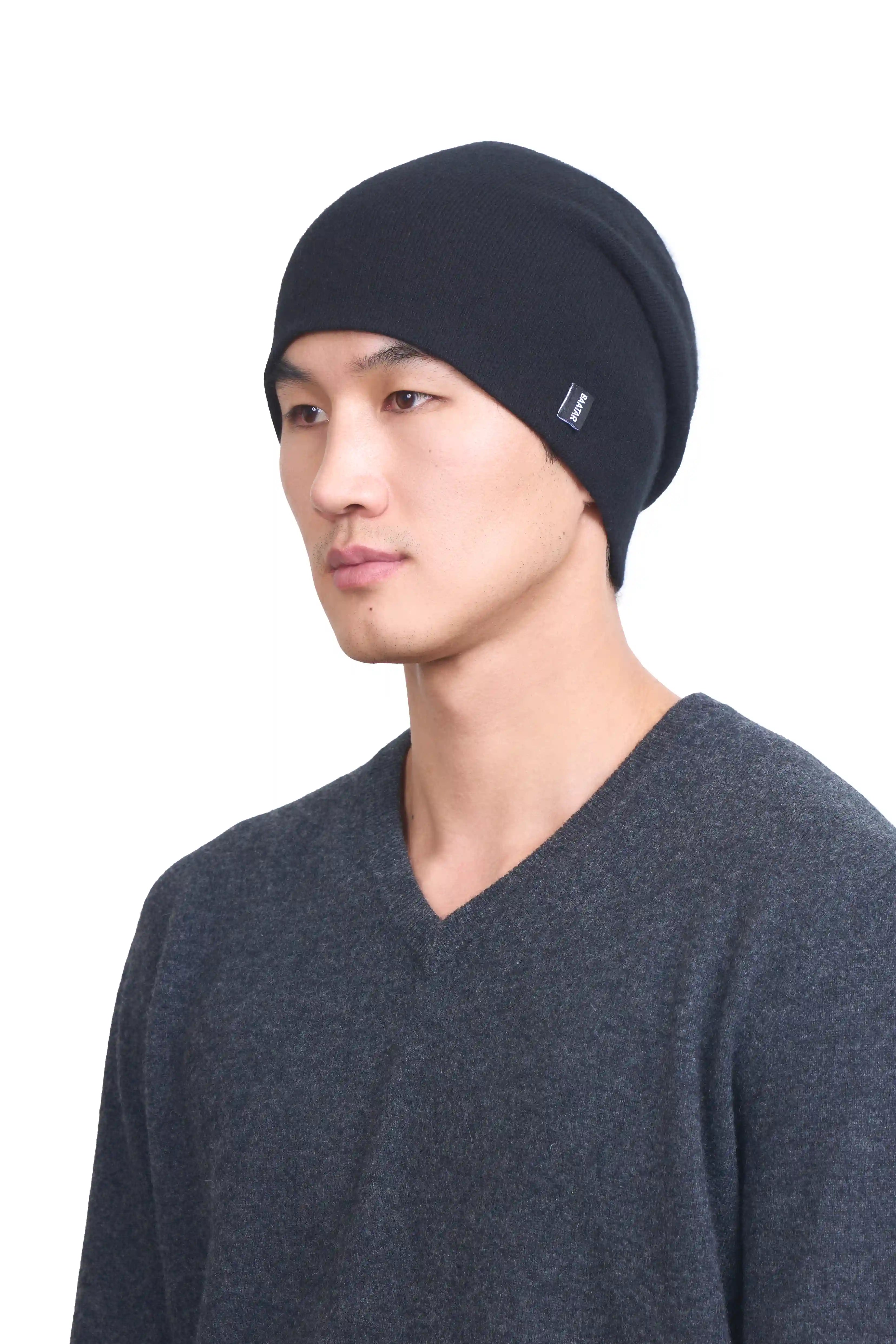 Leggero Unisex Berretto In Cashmere Slouchy Beanie – 40% Cashmere, 60% Acrilico, Grigio, Taglia 6 3/4 - 7 3/4 (Adatto A Uomo E Donna)