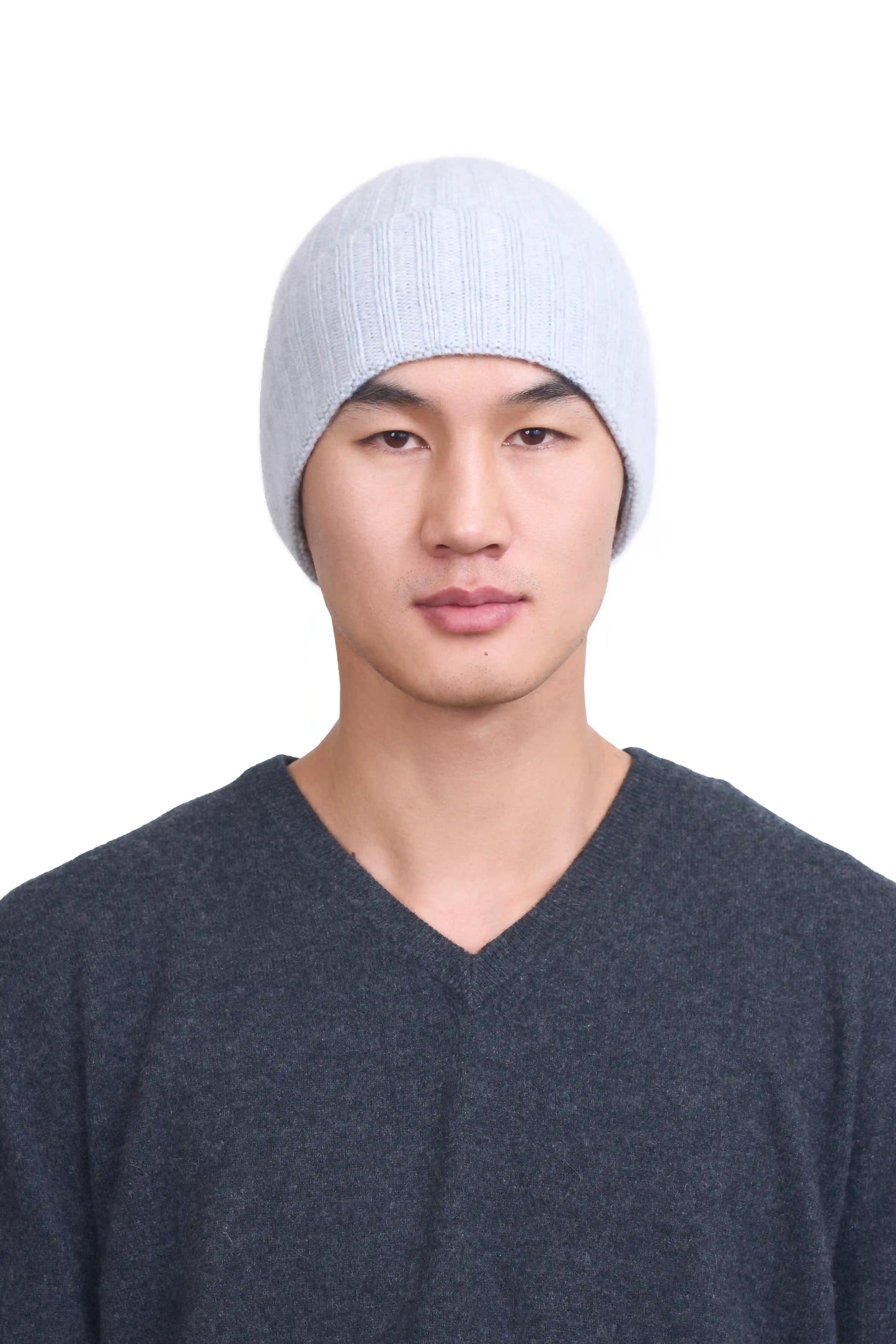 Gray Fisherman Cashmere Beanie