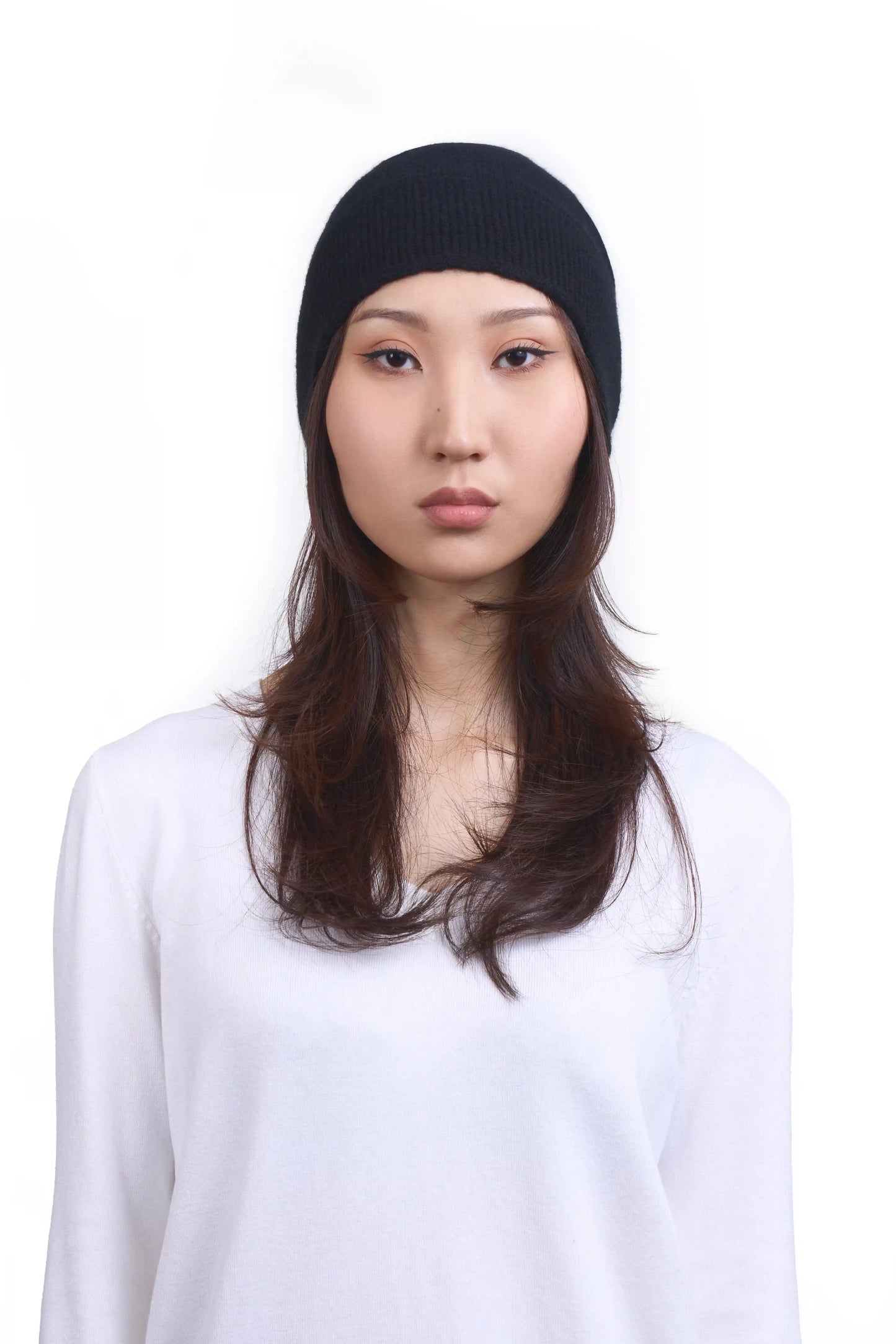 Black Aviator Cashmere Beanie