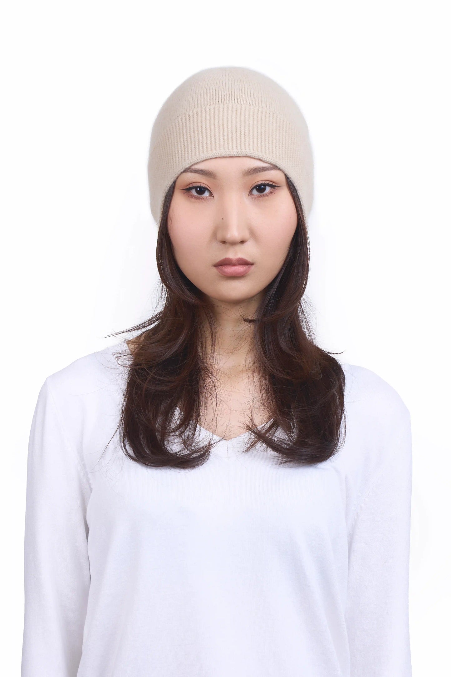 Natural Aviator Cashmere Beanie