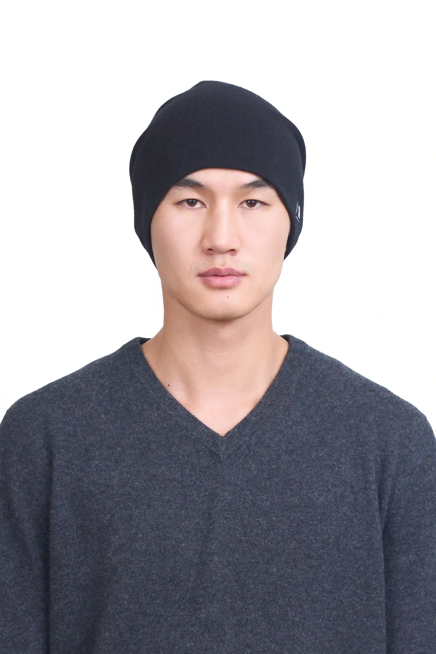 Black Slouchy Cashmere Beanie