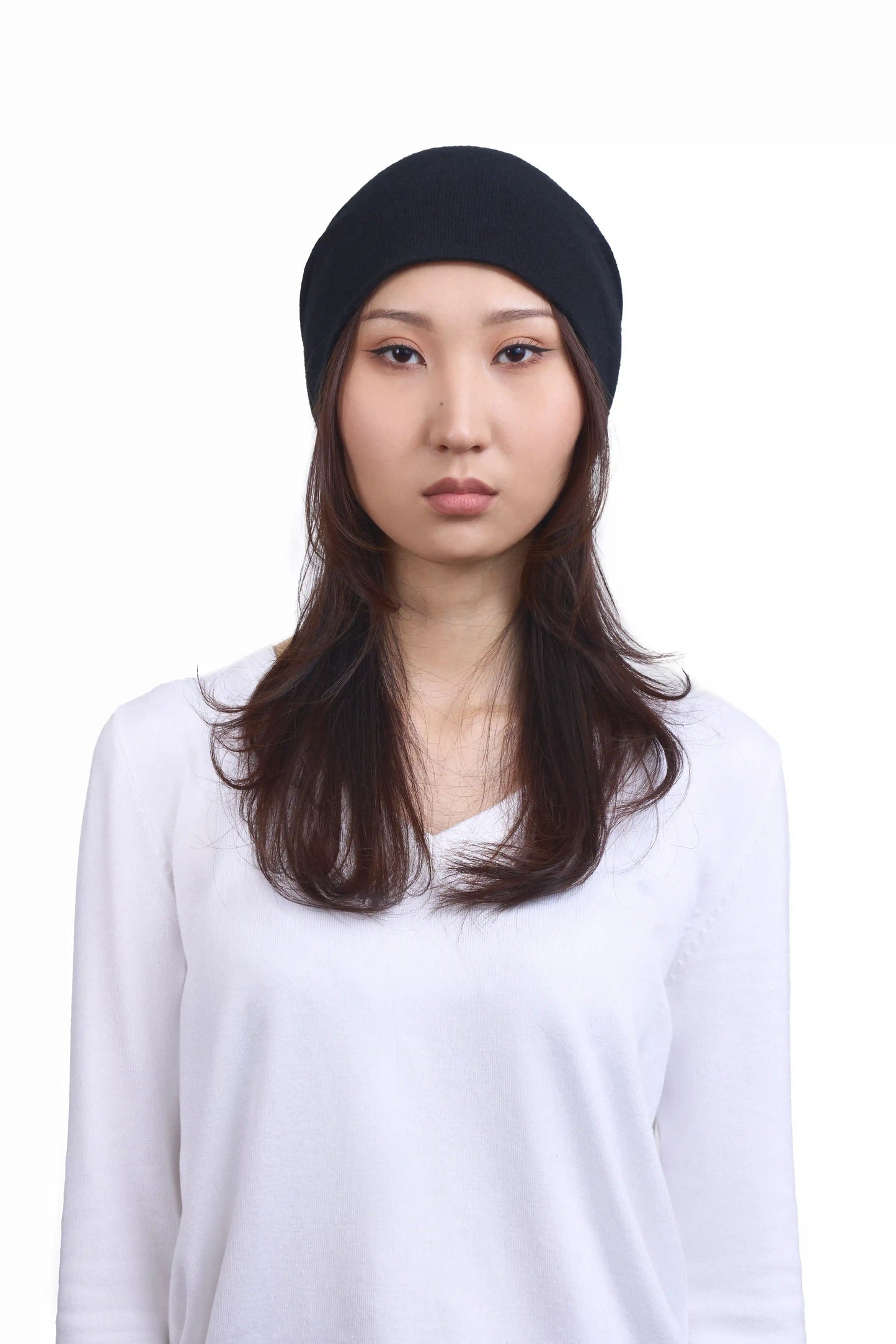 Black Slouchy Cashmere Beanie
